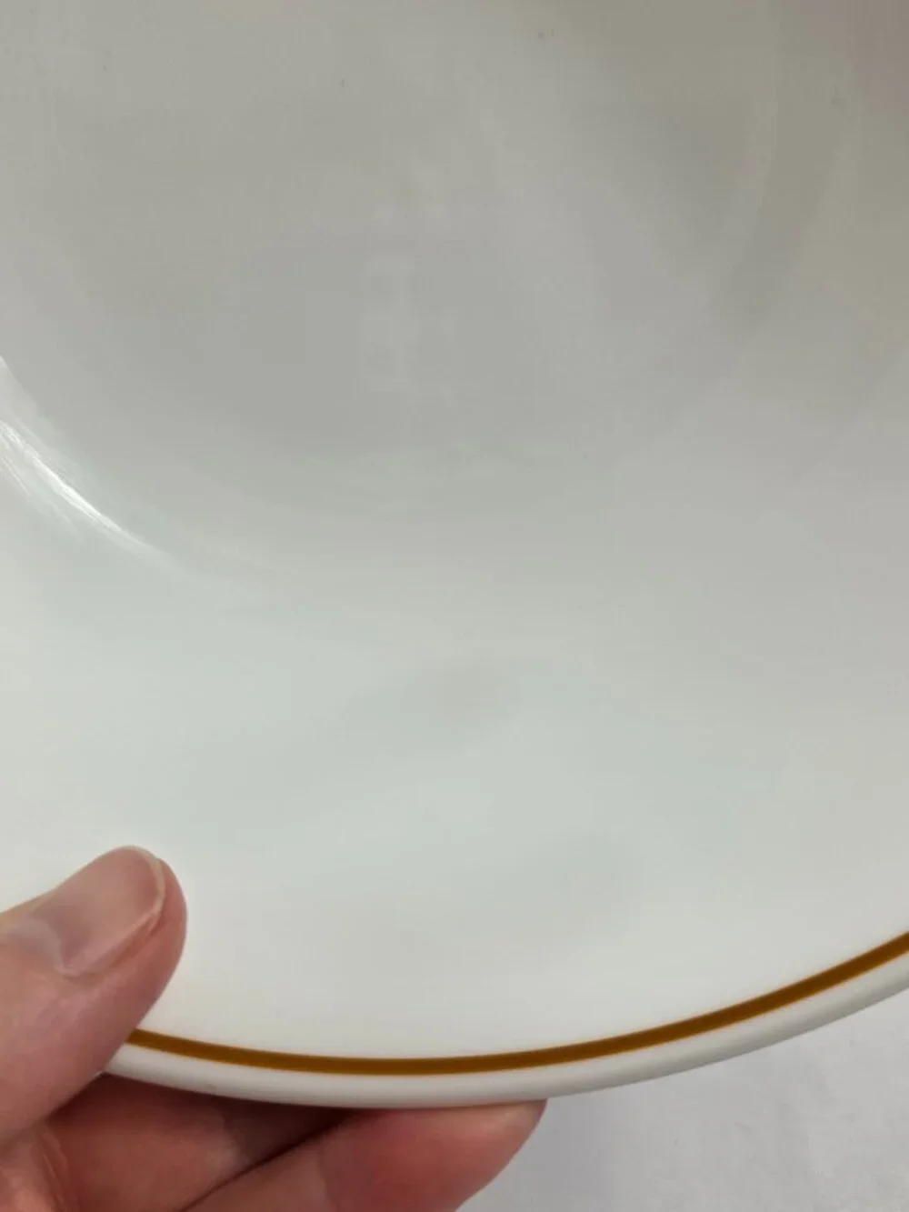Corning Corelle Indian Summer 10 Inch Round Serving Bowl White Single Brown Ring